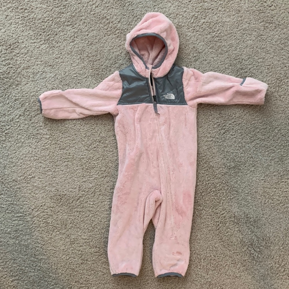 The North Face Pink One-Piece Toddler Fleece, size 12-18 months